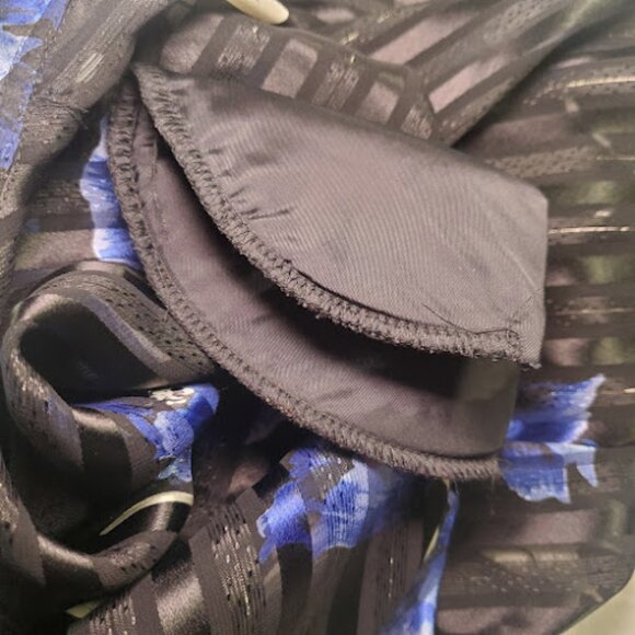 Alfred Dunner Women Plus Size 16 Top Long Sleeve Black Blue Sheer Vintage 1990s - Picture 5 of 6